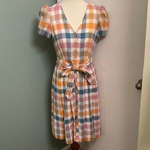 Gal Meets Glam Colorful Plaid Midi Dress